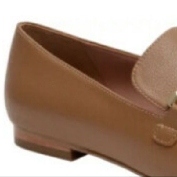 New Linea Paolo Mabel Pointed Toe Loafer gold gain slip on tan brown penny - Picture 3 of 4